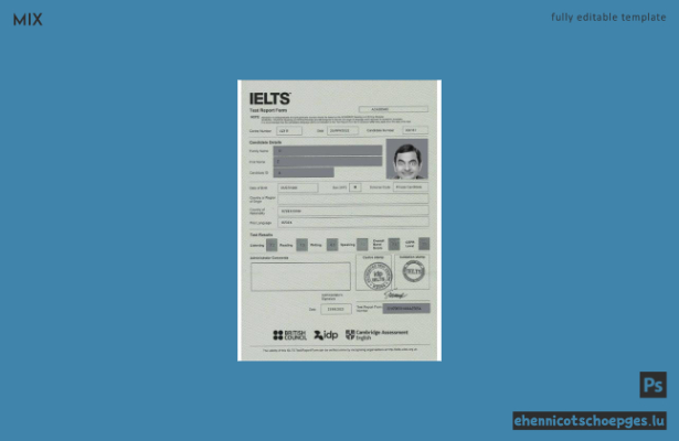 Beispiel für ein IELTS-Berichtsformular aus dem Vereinigten Königreich (Vorschau)